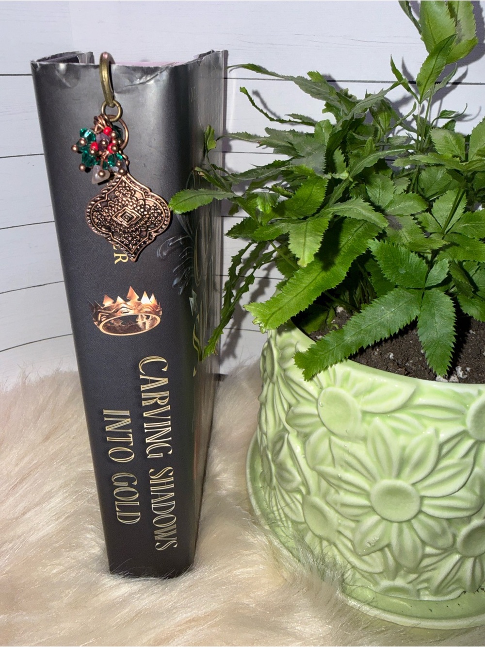 Decorative Copper Filigree and Bead Bookmark